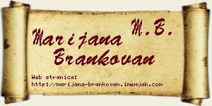 Marijana Brankovan vizit kartica